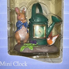 PETER RABBIT NIB BEATRIX POTTER COLLECTIBLE MINI CLOCK FREDERICK WARNE & CO 2002