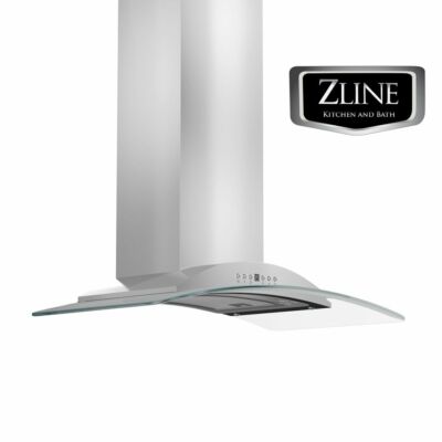ZLINE 36'' WALL RANGE HOOD GLASS AND STAINLESS STEEL FREE SHIP LED KN-36