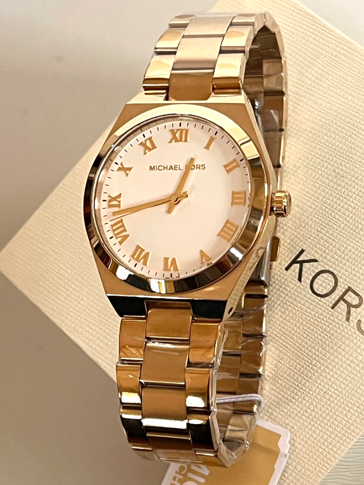 Orologio donna MICHAEL KORS MK7391 Lennox tono oro nuovo con etichette confezione regalo $200