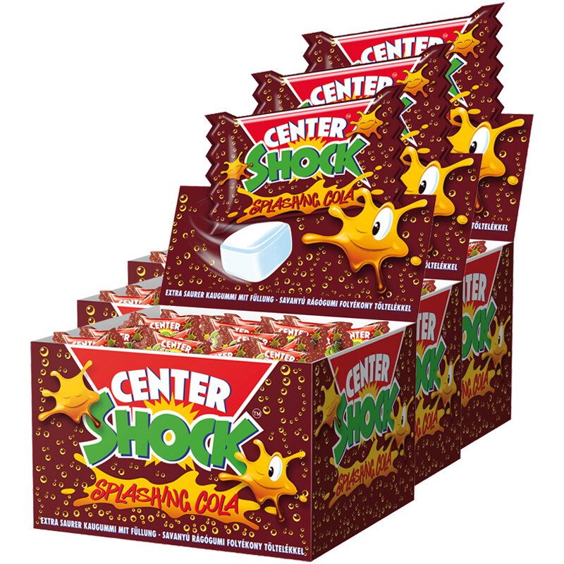 Center Shock Cola Chicle Ácido Con Relleno Líquido 400g Paquete De 3