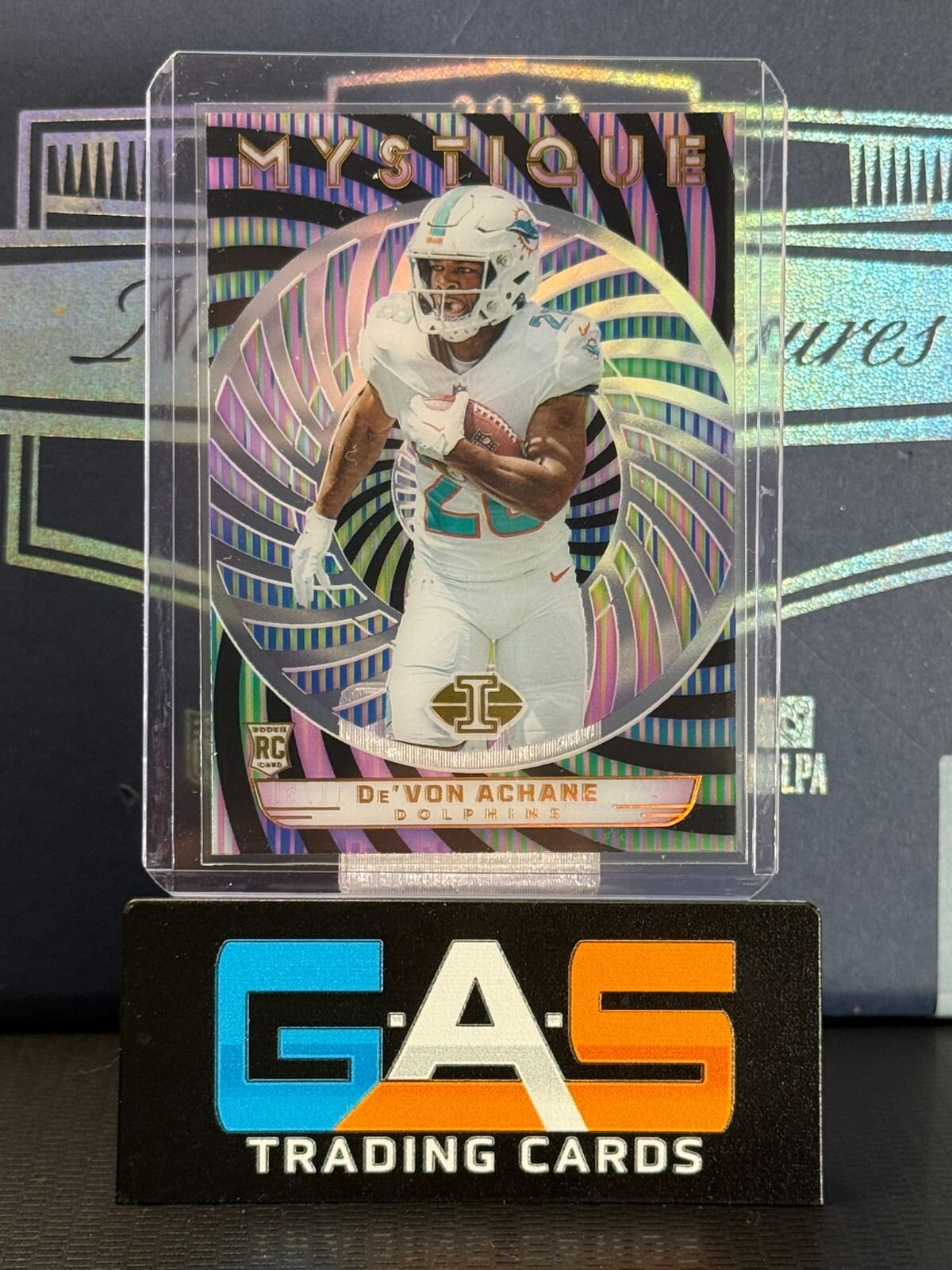 2023 Panini Illusions De'Von Achane Mystique Black Rookie /50 #9 RC SP Dolphins