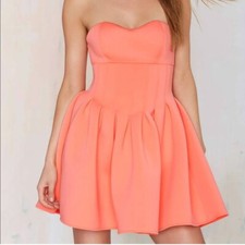 Nasty Gal peach Neoprene tube Top Dress Size XS