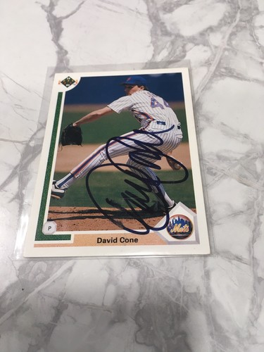 1991 Upper Deck #366 David Cone Signed In Person On Card Autograph Mets - Afbeelding 1 van 3