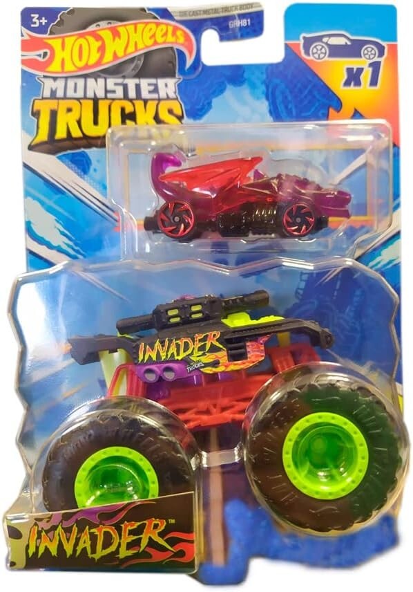 Hot Wheels Monster Trucks Includes Hot Wheels Car U Choose