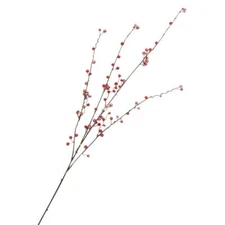 Factory Direct Craft Frosted Red Artificial Berry Spray