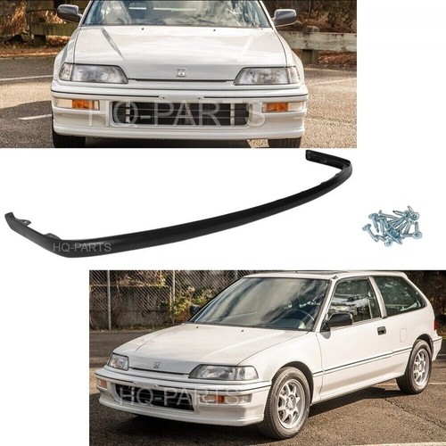 Front Bumper Lip Splitter For 90-91 Honda Civic Hatchback/Sedan – OE Style, PU Black
