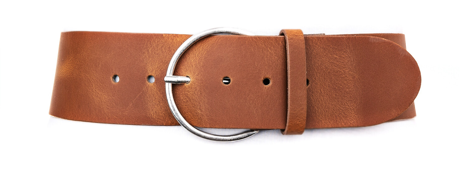 Vanzetti 60mm Round Leather Belt W90 Cognac