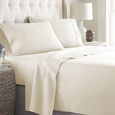 Hotel Egyptian Cotton Deep Pocket Bedding Sheets Select Size Ivory Solid