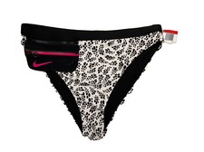 NWT Nike white polkadot Swim Swimwear Bikini Bottom w/detachable pocket - LARGE