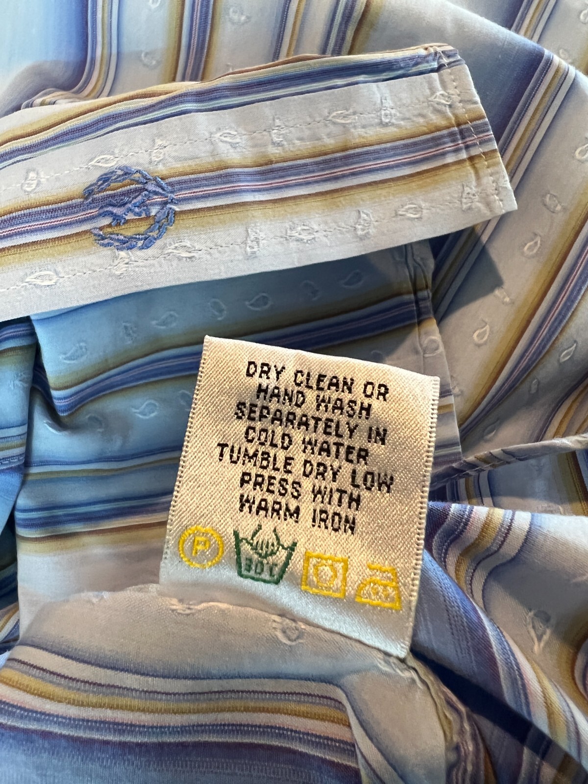 Bugatchi Uomo Blue Gradient Striped & Paisley Pri… - image 11