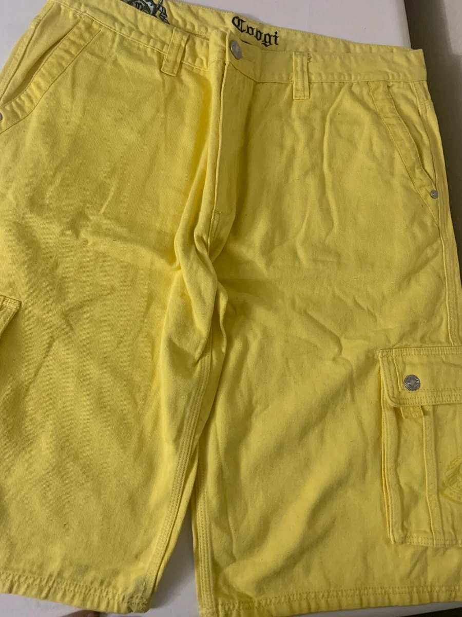 Yellow jean shop shorts mens