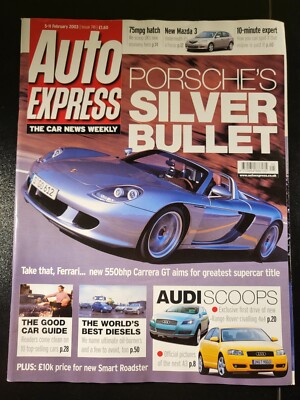 Auto Express Magazine 5-11 February 2003 (726) Porsche's Silver Bullet Audi