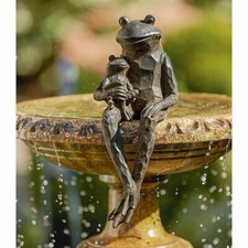 Large Frog Garden Ornaments Distressed Vintage Antique Style