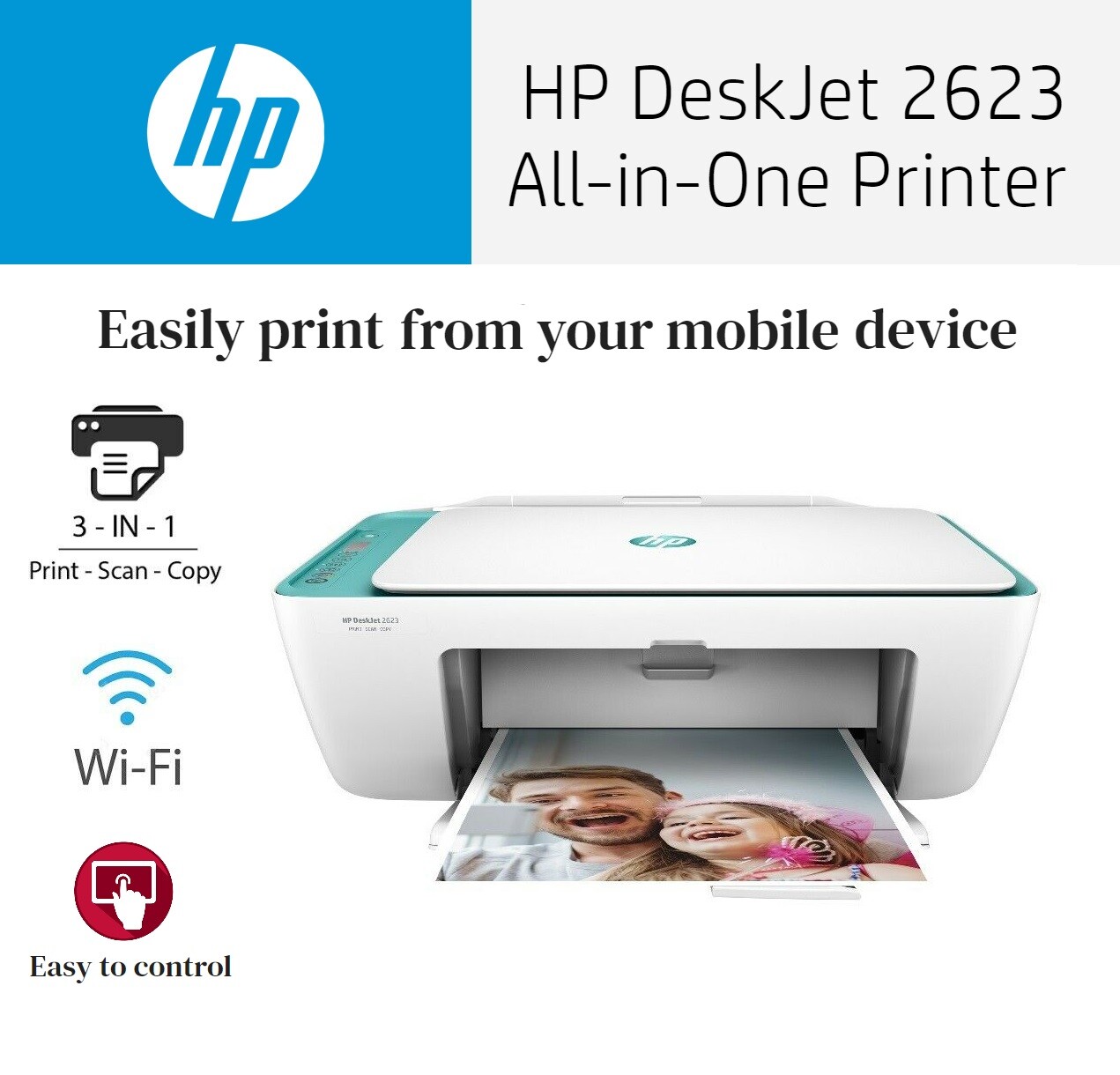 HP Deskjet 2623 Wireless Multifunction Wifi Printer Print ...
