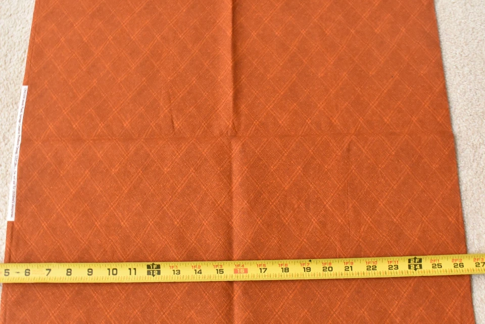 By 1/2 Yd, Rust Lattice-Print on Rust Quilt Cotton, Springs, "Mesh Plaid", P8499 - Image 3 of 4