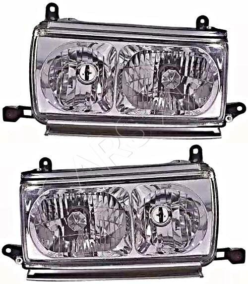 Headlight Set Crystal Clear For TOYOTA Land Cruiser 80 1990-1997