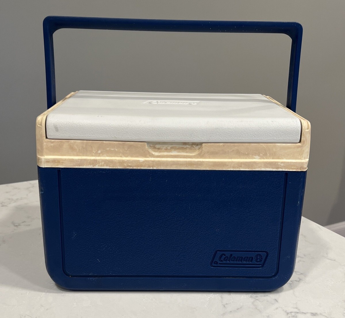 Vintage Navy Blue Coleman 5 QT Mini Cooler Flip Lid #5205 USA