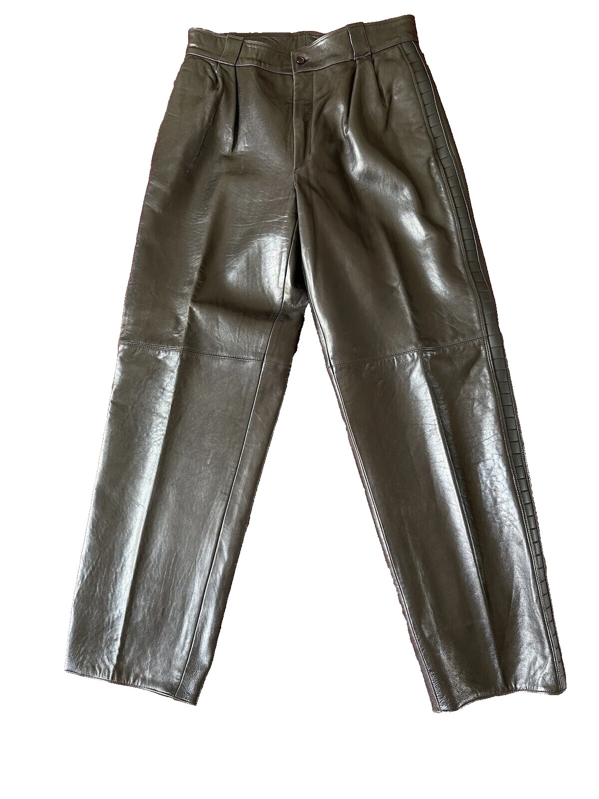 Calça de couro Versace para mulheres