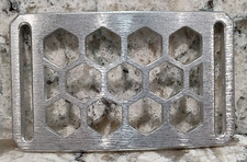 GRIP6 BELT BUCKLE - HONEYCOMB - RAW ALLUMINIUM - 1.5 INCH WIDE