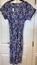 NWT Talbots Purple Lexington Floral Poplin Flare Midi Dress Size 10P 10 Petite