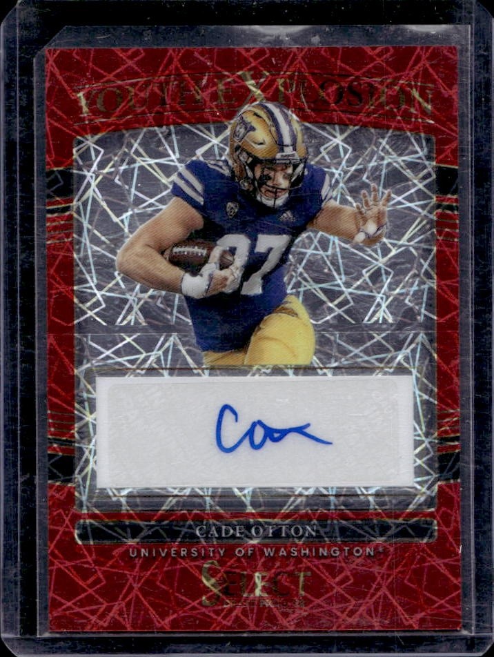 Cade Otton Panini Select Draft Picks Youth Explosion Signatures #YECOT Red Lazer