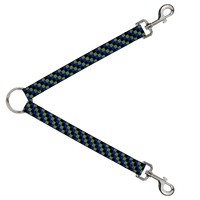 Dog Leash Splitter Checker Trio Green/Black/Blue (Us Import)