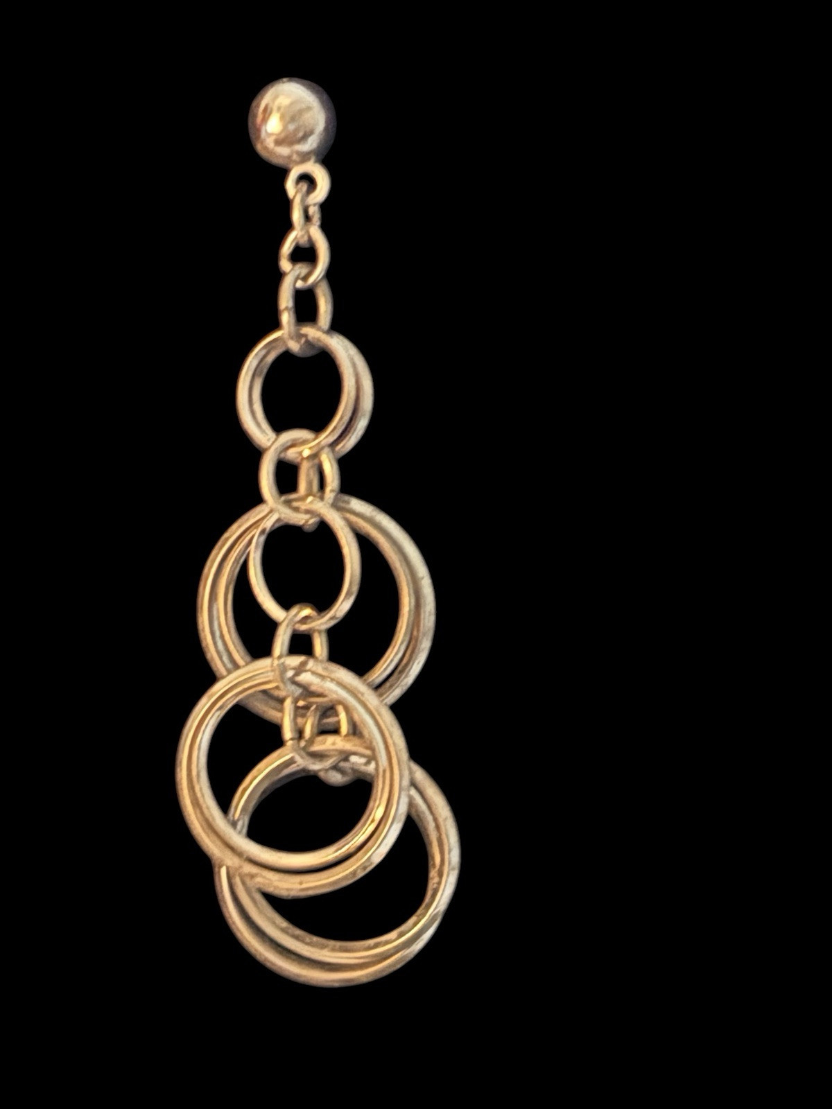 Silver Tone Multi-Circle Dangle Drop Pierced Earr… - image 3