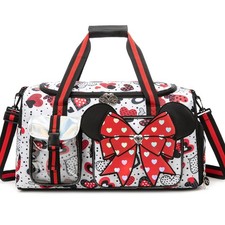 Travel Duffle Bag for Girls Ages 6-8,Cute Bowknot Overnight Bag with Shoe Com...