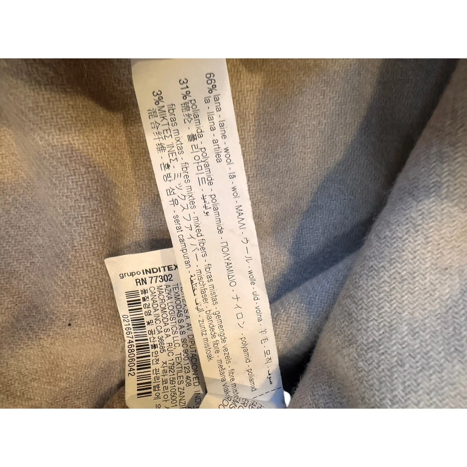 Chaqueta de Lana Zara Manteco Beige Hombre Talla Grande Botón Delantero Abrigo Foto 4 de 4