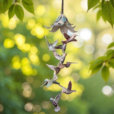 Lena Liu Precious Jewels Heirloom Hummingbird Blooming Lily Wind Chime Mobile