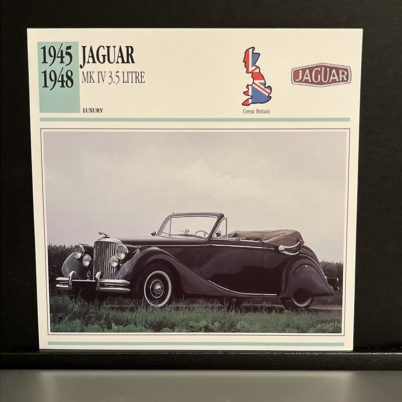 JAGUAR MK IV 3.5 Litre 1945/48 CLASSIC CARS Atlas Ed. 1999 Print FREE SHIPPING