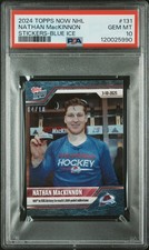 2024 TOPPS NOW NHL STICKERS BLUE ICE #131 NATHAN MACKINNON 4/10 PSA 10