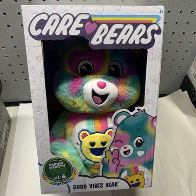 Care Bears Cloudco ~ Good Vibes ~ Plush Smiling Bear Rainbow NIB 14inches