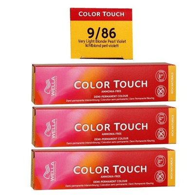 Wella Color Touch Rich Naturals 3 x 60 ml 9/86 lichtblond perl violett Set
