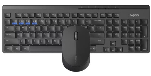Rapoo 8100M Multi Mode Wireless Keyboard & Mouse Set UK QWERTY Layout Black