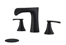 Two Handle 8inch Waterfall Bathroom Faucet Black, Waterfall Faucet, Widesprea...