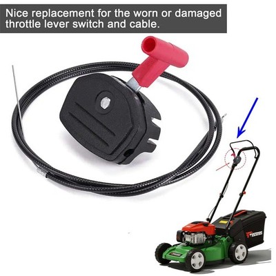 56'' Push Lawn Mower Throttle Cable Universal Control Kit w/Switch Lever Handle