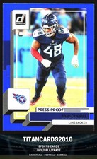 Bud Dupree 2022 Panini Donruss Blue Press Proof Tennessee Titans #72