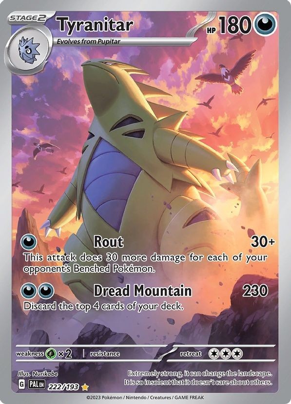Tyranitar - 222/193 - Pokemon Paldea Evolved Illustration Rare Card NM