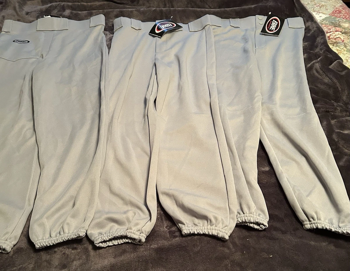 Pantalon Baseball Vintage Bike Athletic, Gris Rayé, Homme Taille S (28-30), Neuf