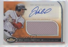 2012 Topps Finest Orange Refractor 24/99 Will Middlebrooks #AJR-WMI Auto 9u0