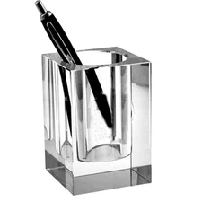 displayonacrylic Clear Crystal Pencil Pen Collection Holder for Desk Statione...