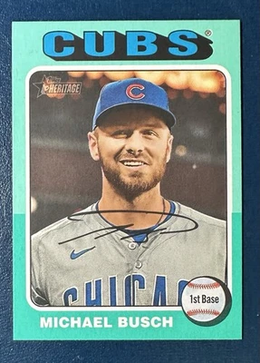 2024 Topps Heritage High Number - Michael Busch #537 Aqua Border - Image 1 of 2