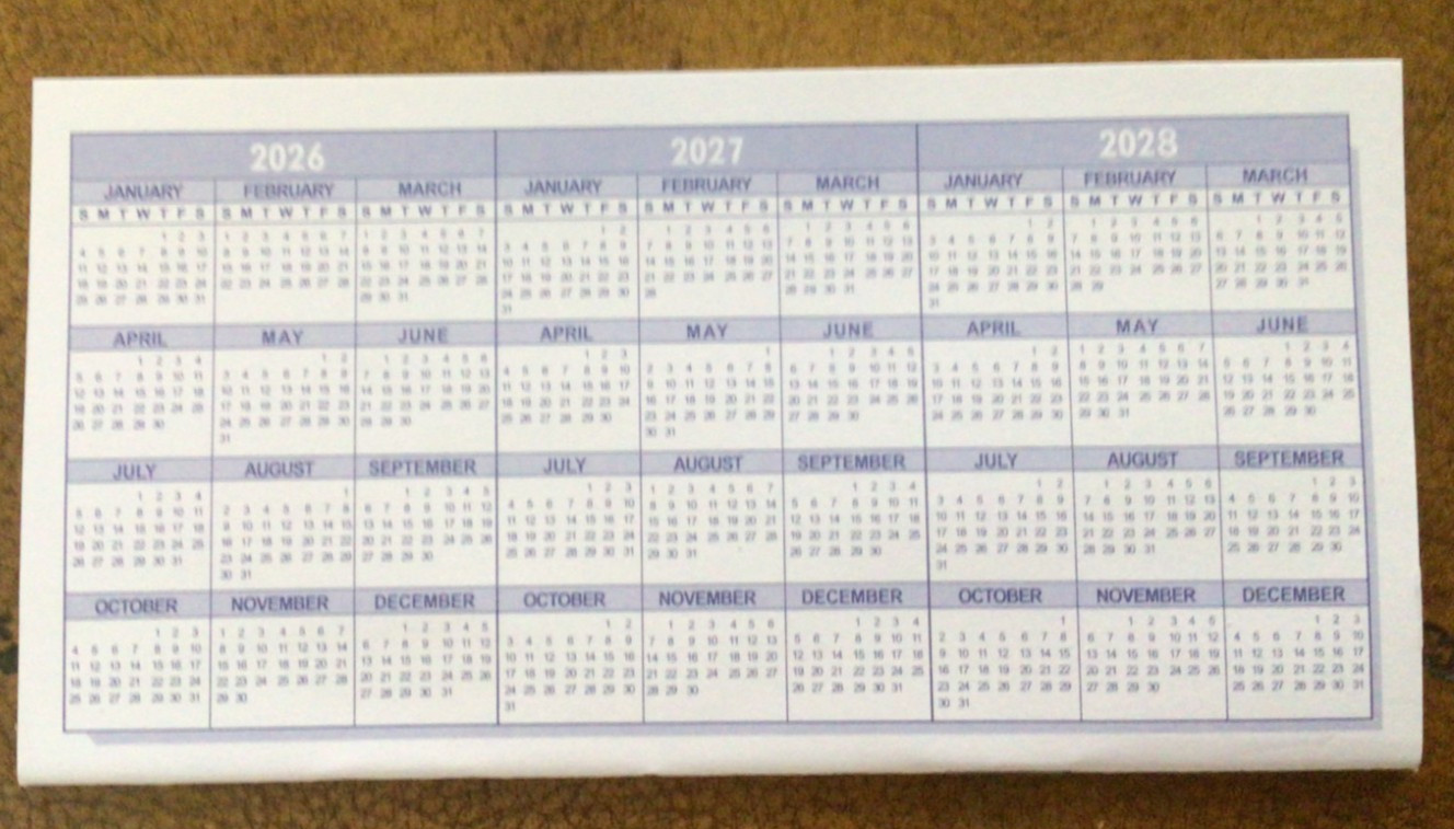 как выглядит 3 THREE "Easy To Read Register" for Personal Checkbook; 2026 - 2027 - 2028 фото
