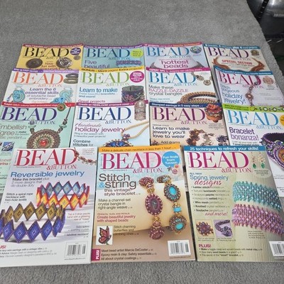 Bead & Button Magazine Lot of 15 Back Issues From 2009 - 2013 Jewelry Beading