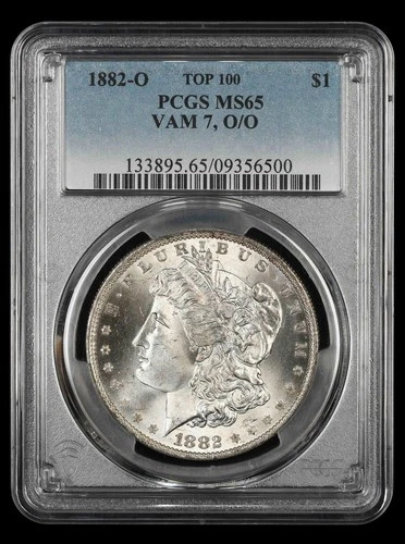 1882 O VAM 7 O/O Top 100 PCGS MS65