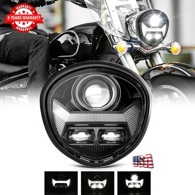 Brightest LED Headlight Hi/Low Beam DRL Sealed For Yamaha V STAR 1300 XVS 1300CT