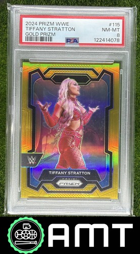 Tiffany Stratton PSA 8 2024 Panini Prizm WWE Gold Prizms /10 #115 4078