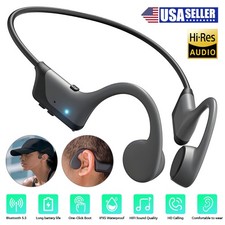   True Bone Conduction Headphones Bluetooth 5.3 IPX5 Waterproof 10H Playtime New