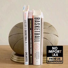 Basketball Shaped Bronze Bookends Home Office Decor Sports Fan Gift